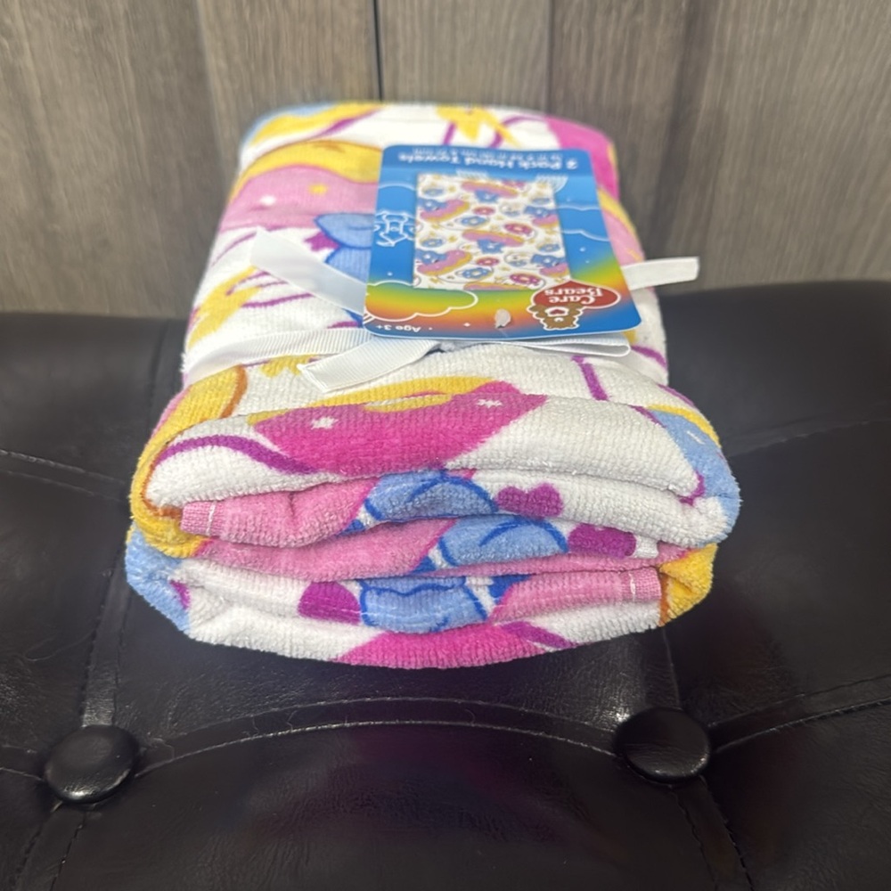 New Care Bears & Donuts White Grumpy Bear Cotton Hand Towels Pack Of 2 - Picture 6 of 9